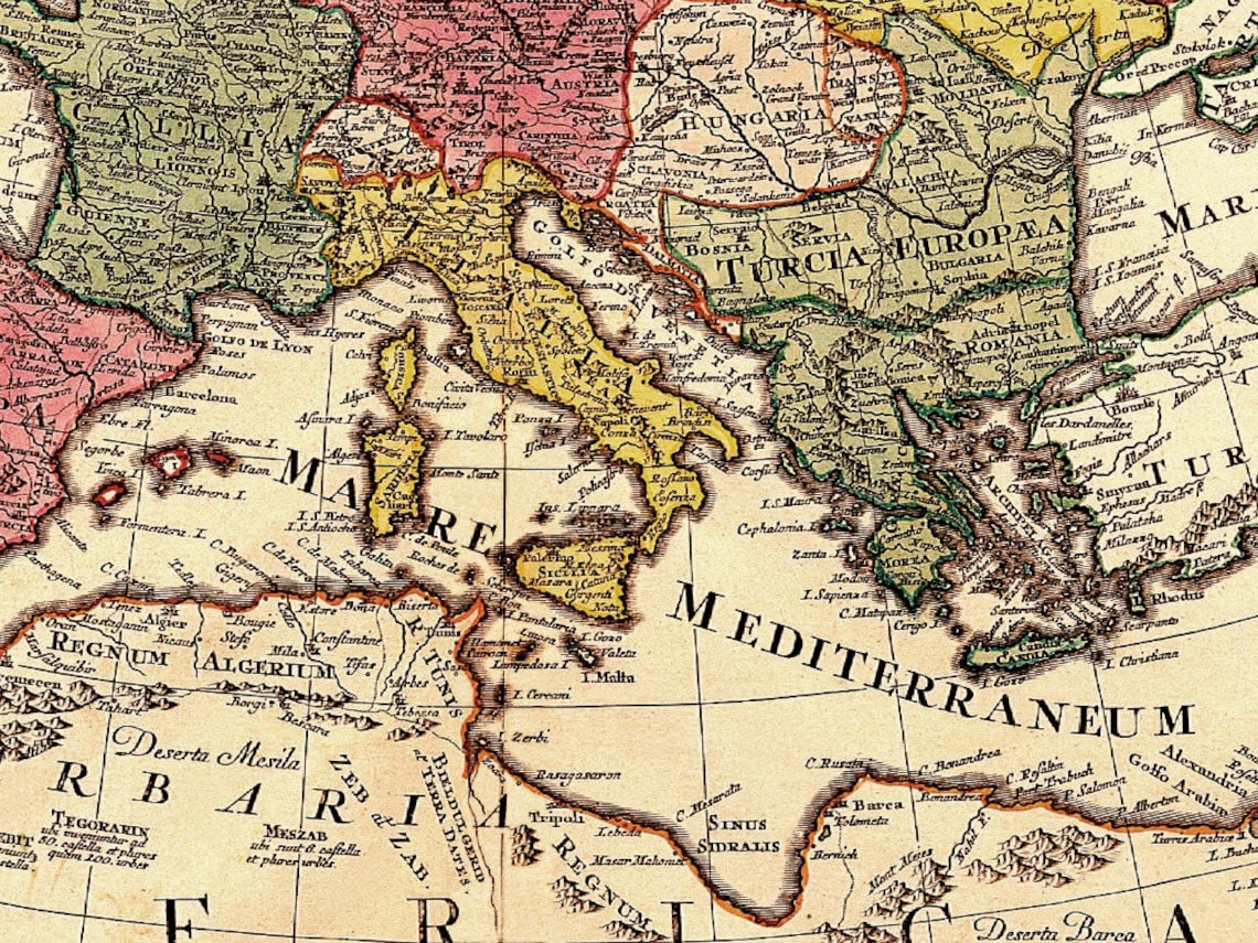 Vintage Map of Europe 1760 Vintage Wall Art Print | Etsy UK