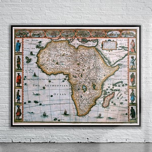 Vintage Antique Map of Africa 1627 | Old Map Print | Vintage Wall Art | Interior Design Ideas | House Gift