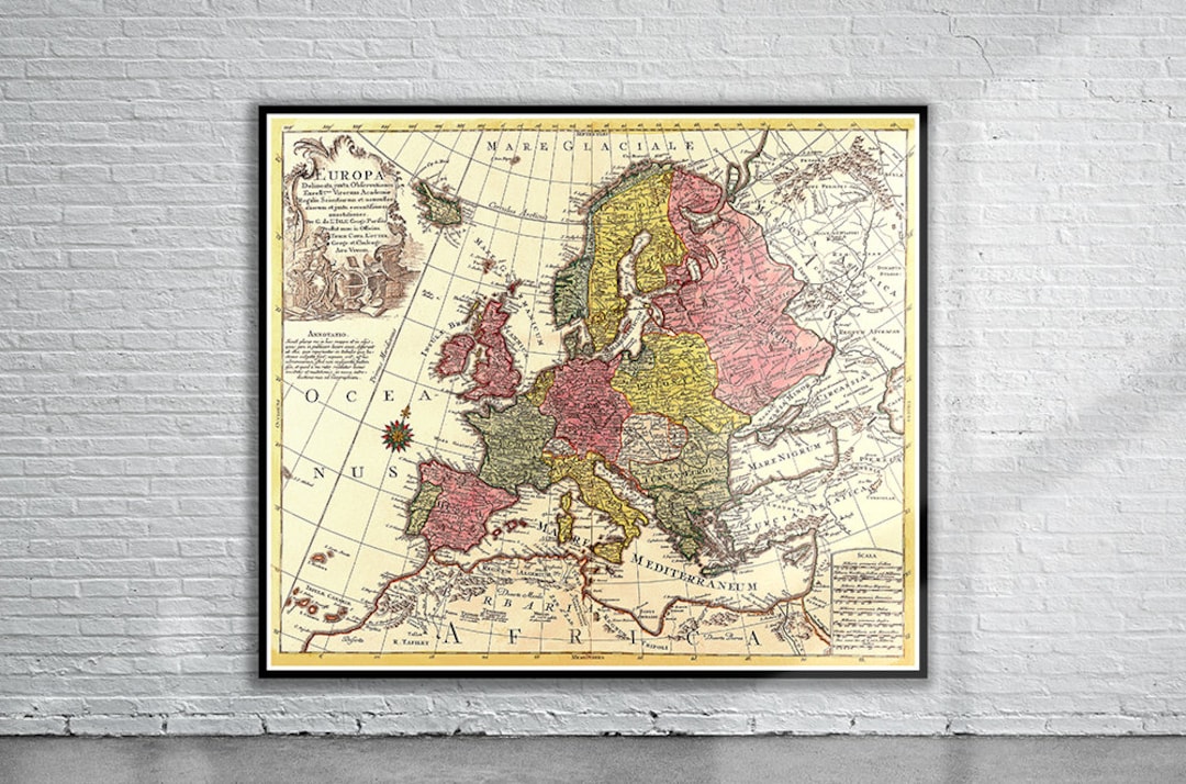 Antique Europe Map Print | 1760 Historical Wall Art - Etsy
