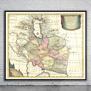 Vintage Antique Map of Persia 1722 | Old Map Print | Vintage Wall Art | Interior Design Ideas | House Gift