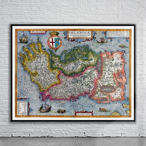 Beautiful Vintage Map of Ireland 1609 | Old Map Print | Vintage Wall Art | Interior Design Ideas