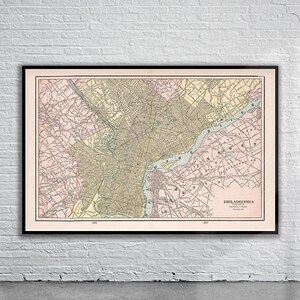 Vintage Antique Map of Philadelphia 1901 | Old Map Print | Vintage Wall Art | Interior Design Ideas | House Gift