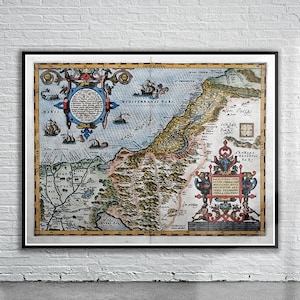 Schöne Vintage Karte von Palästina 1579 | Alte Landkarte | Vintage Wand Kunst | Ideen für die Inneneinrichtung