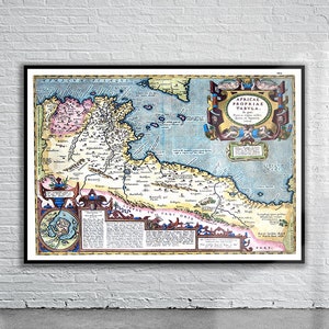 Belle carte vintage de l'Afrique du Nord 1595 | Impression de carte ancienne | art mural vintage | Idées de design d'intérieur