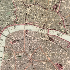 Beautiful Vintage Map of London, England 1880 | Old Map Print | Vintage ...