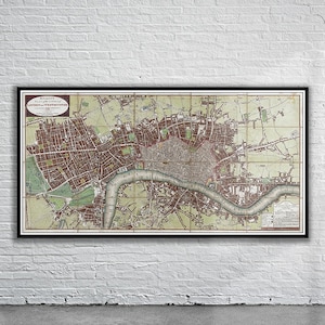 Vintage Antique Map of London, England 1797 | Old Map Print | Vintage Wall Art | Interior Design Ideas | House Gift