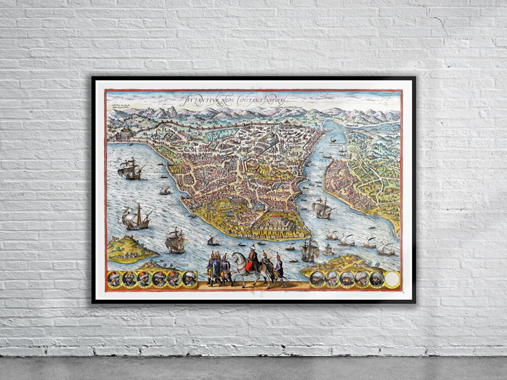 Vintage Antique Map of Byzantium 1572 | Old Map Print | Vintage Wall Art | Interior Design Ideas | House Gift