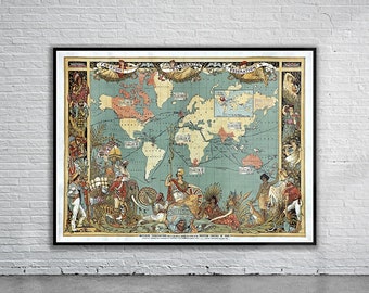 Vintage Antique Map of the British Empire 1886 | Old Map Print | Vintage Wall Art | Interior Design Ideas | House Gift