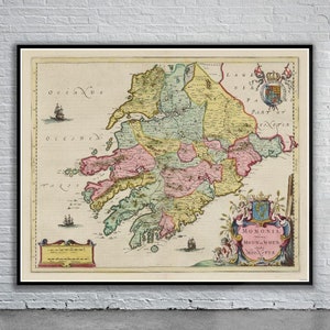 Schöne Vintage Karte von Munster, Irland 1665 | Alte Landkarte | Vintage Wand Kunst | Ideen für die Inneneinrichtung