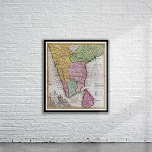 Vintage Antike Karte von Indien 1733 | Alte Landkarte | Vintage Wand Kunst | Interior Design-Ideen | Haus Geschenk