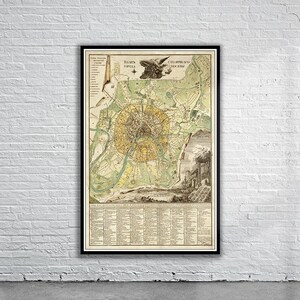 Vintage Antique Map of Moscow 1789 | Old Map Print | Vintage Wall Art | Interior Design Ideas | House Gift