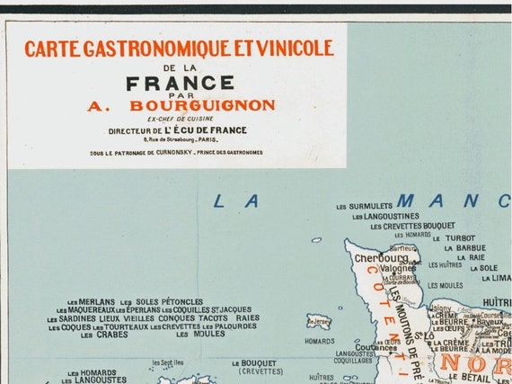 Vintage Antique Map of France 1932 | Old Map Print | Vintage
