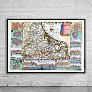 Vintage Antique Map of The Low Countries 1710 | Old Map Print | Vintage Wall Art | Interior Design Ideas | House Gift