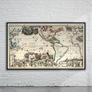 Beautiful Vintage Chatelain Old World Map 1719 | Old Map Print | Vintage Wall Art | Interior Design Ideas