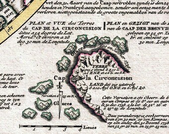 1741 年の南半球の美しいヴィンテージ マップ | 古い地図の