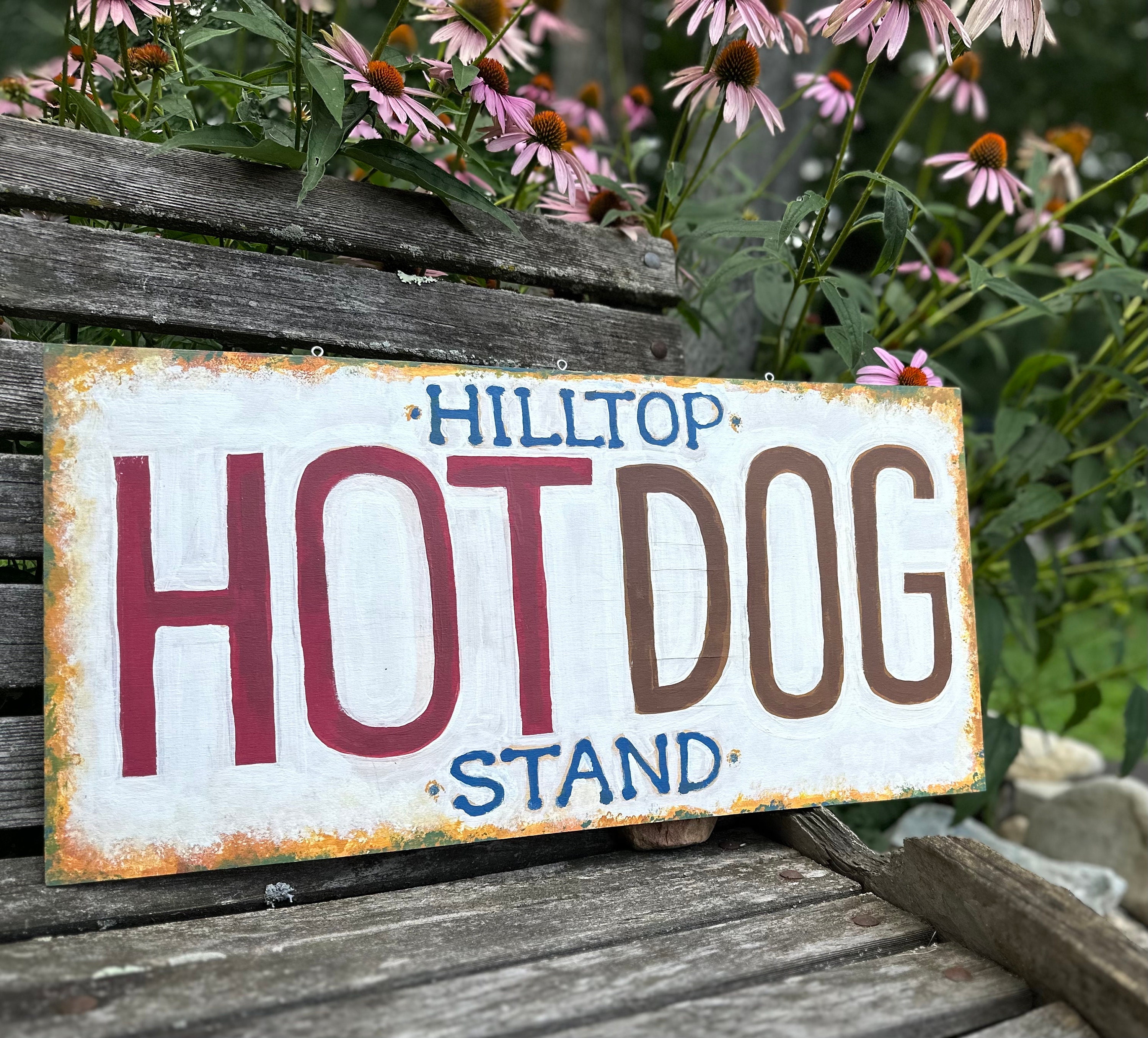 Hot Dog Stand Sign Authentic Aged Look Boys Girls Bedrooms Playrooms