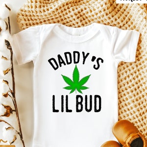 Body de bebé con diseño de Daddy's Lil Bud, mono de bebé con diseño de marihuana, mono de bebé unisex