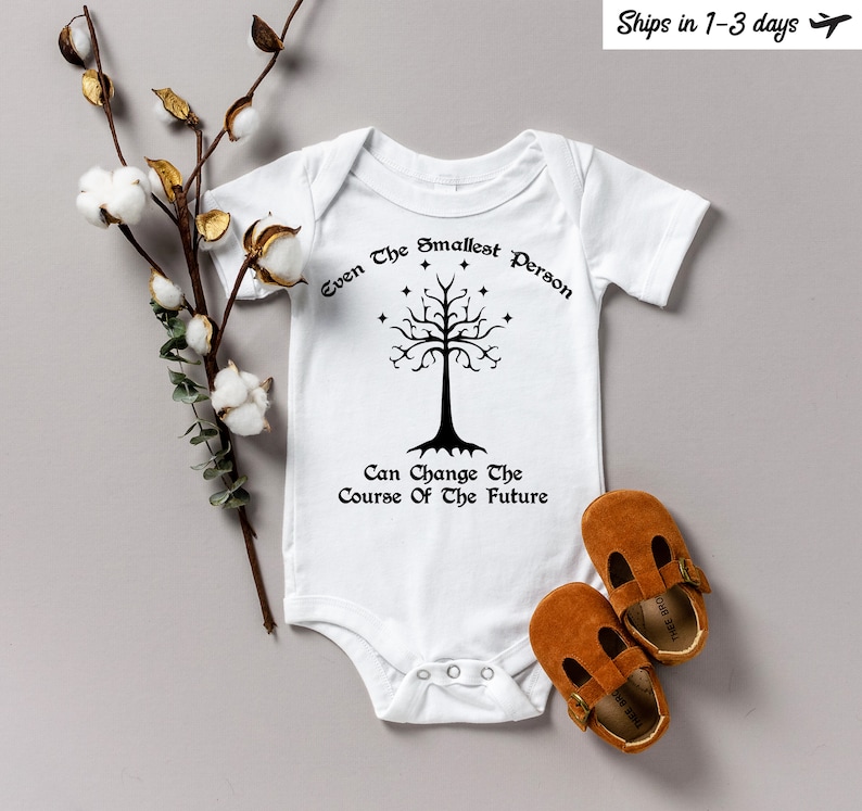 Smallest Person Onesie, Hobbit Onesie, Inspiring Baby Onesie, Rings Baby, Fellowship Baby Onesie® image 1