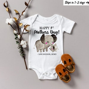 First Mother&#39;s Day Onesie®: Elephant Baby Bodysuit Gift