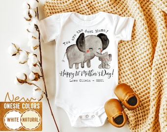 Our First Mother's Day Onesie®, Cute Personalized Mother's Day onesie, Elephant Baby Mother Onesie, Happy Mothers Day Onesie, Best Mama