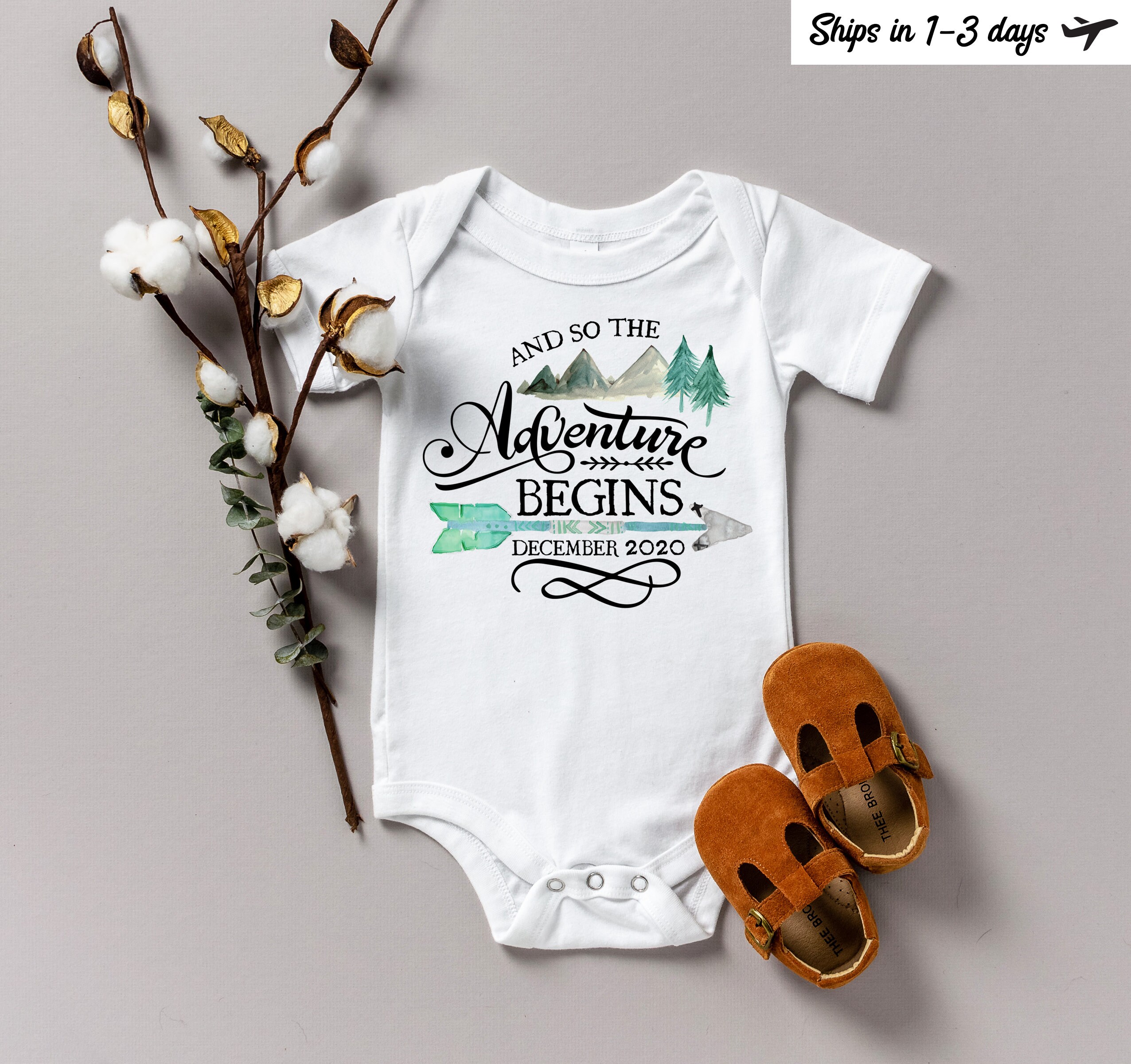 Adventure Begins Baby Announcement Onesie® Pregnancy Etsy Canada