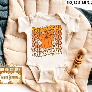 Thankful Retro Baby ONESIES® brand -Thanksgiving Baby Bodysuit