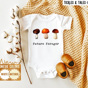 Future Forager Baby Onesie Mushroom Baby Onesie Vegan Baby Bodysuit image 1