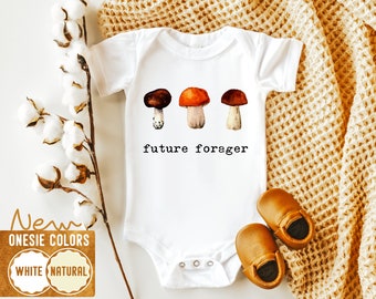 Future Forager Baby Onesie - Mushroom Baby Onesie - Vegan Baby Bodysuit