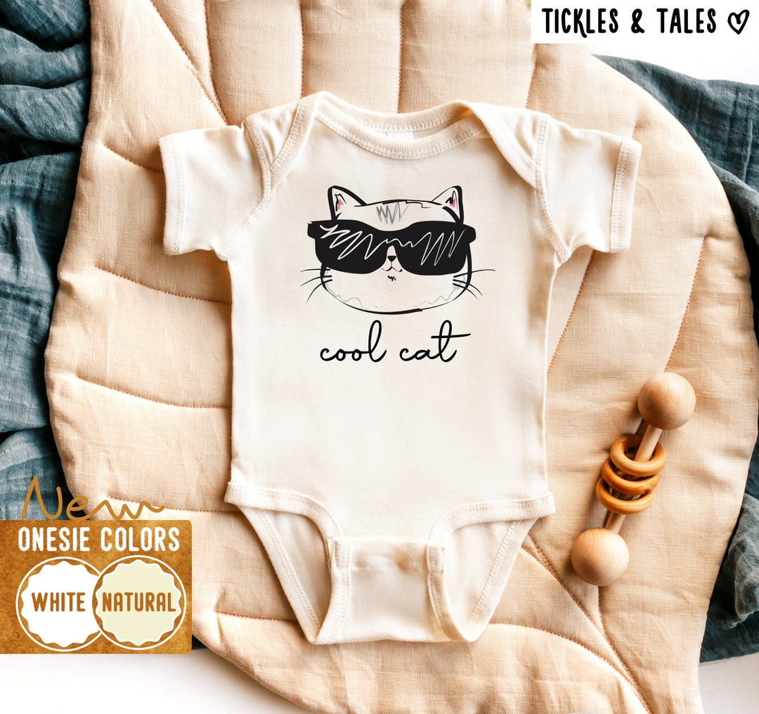 Cool Cat Baby Onesie® Cat Baby Onesie Hipster Baby Etsy