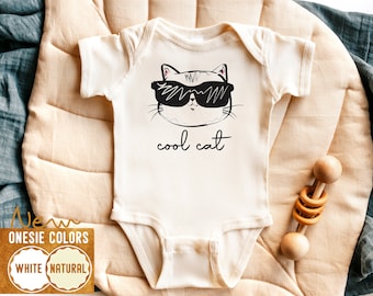 Cool Cat Baby Onesie® - Cat Baby Onesie - Hipster Baby Bodysuit