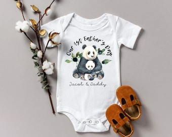 First Father&#39;s Day Onesie: Panda Bear Baby Bodysuit