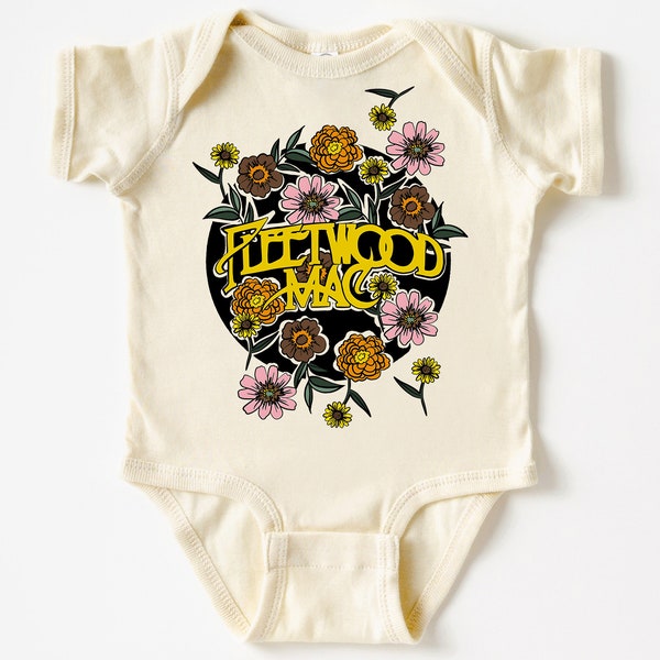 Fleetwood Mac - Pop Rock Baby Onesie - Classic Rock Band - Cute Music Band Infant Bodysuit or Kids T-Shirt - Rock n Roll Shirt