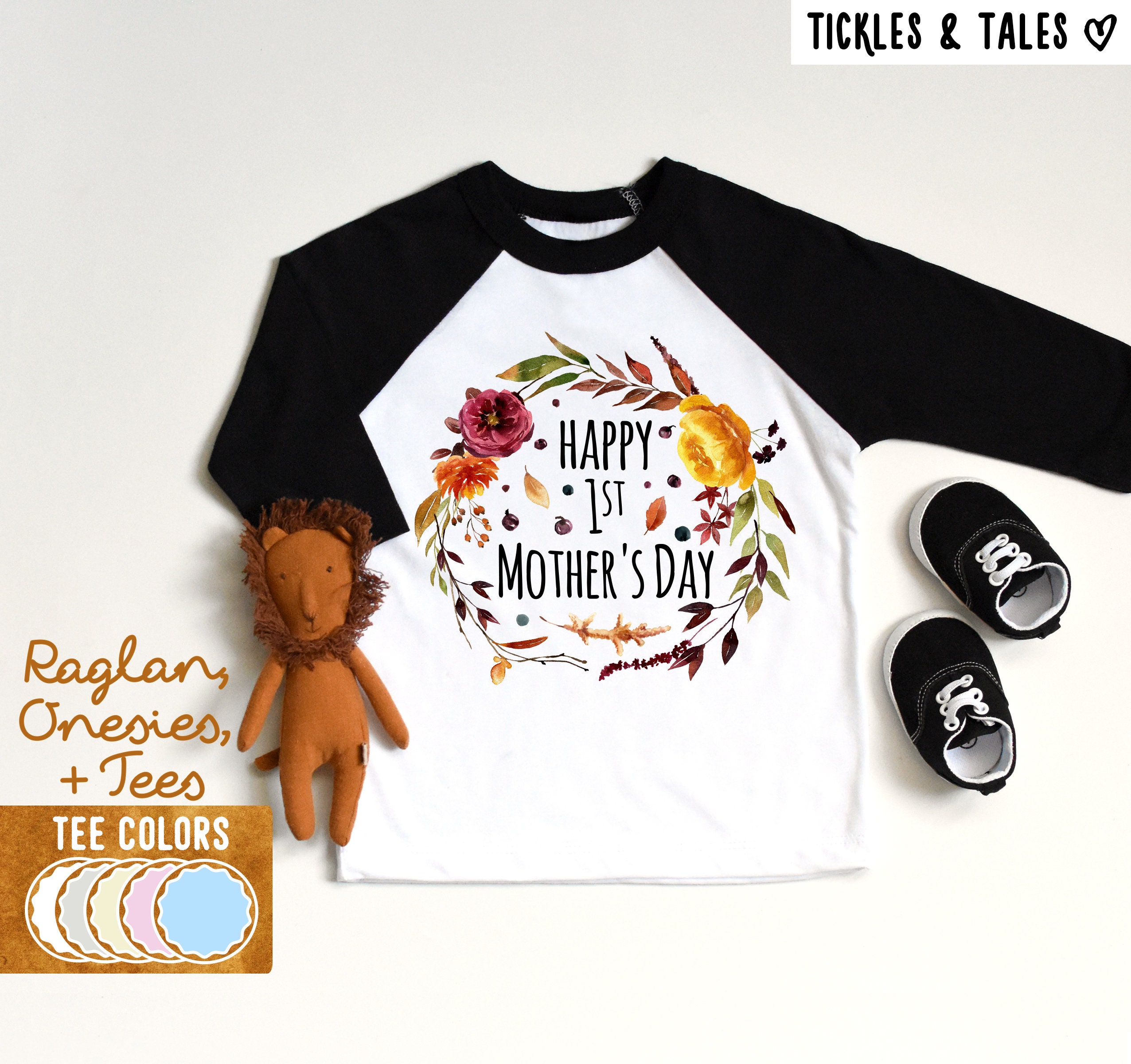 Toddler/Kids Short Sleeve T-Shirt Kids Handwriting Happy 1st Mothers Day Mummy