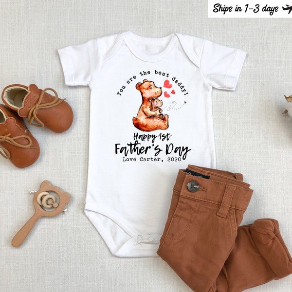 First Fathers Day Onesie, Bear Baby Fathers Day Gift, Happy Father's Day Gift, Happy Fathers Day, Fathers Day Baby