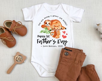 First Fathers Day Gift, Our First Fathers Day Onesie®, 1st Father&#39;s Day, Fathers Day Baby, You Are Doing A Great Job Onesie