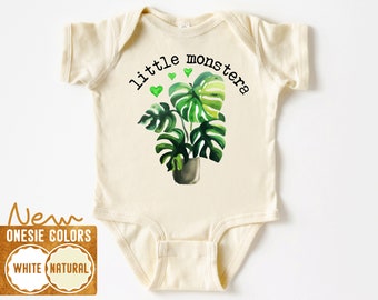 Little Monstera Bodysuit, Monstera Plant Onesie, Funny Baby Onesie, Gender Neutral Baby Clothes, Mama's Little Monstera, Toddler Plant Shirt