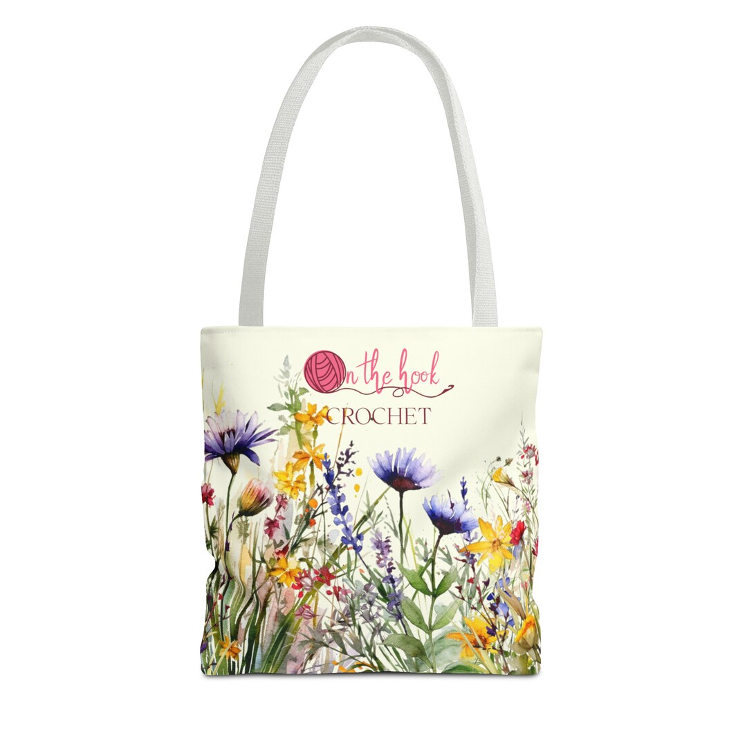 On the Hook Project Tote - Wildflowers - Size 13 X 13 - Etsy