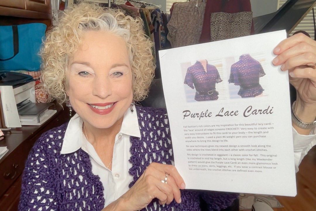 Intricate Lilac Crochet Cardi (M/L)