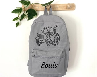 Sac à dos enfant personnalisé Tracteur - Sac à dos maternelle - Sac à dos personnalisé - Sac à dos enfant - Sac à dos prénom - Sac d'école