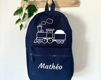 Personalized children's backpack Train - Kindergarten backpack - Personalized backpack - Personalized children's backpack - First name backpack