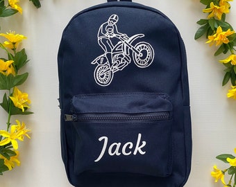 Sac à dos enfant personnalisé Moto - Sac à dos maternelle - Sac à dos personnalisé - Sac à dos enfant - Sac à dos prénom - Sac d'école