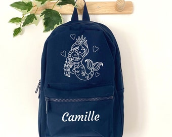 Mochila infantil personalizada de "Sirena" - Mochila preescolar - Mochila personalizada - Mochila infantil - Mochila con nombre - Mochila escolar