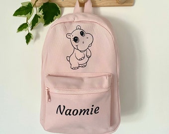 Hippopotamus child backpack - Kindergarten backpack - Personalized backpack - Personalized child backpack - First name backpack -School bag