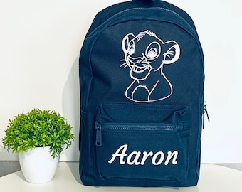Mochila infantil con diseño de león - Mochila preescolar - Mochila personalizada - Mochila para niños - Mochila con nombre personalizado - Mochila escolar personalizada