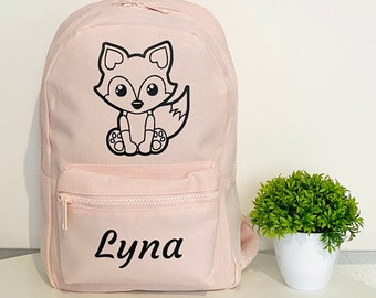 Mochila infantil Fox - Mochila preescolar - Mochila personalizada - Mochila para niños - Mochila con nombre personalizado - Mochila escolar personalizada