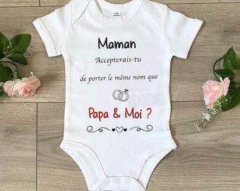 Body T-shirt demande en mariage - Demande en mariage - Demande en mariage personnalisée - Annonce mariage - Body demande mariage