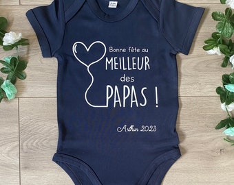 Body "Bonne fête au meilleur des papas" Fête des pères - Idée cadeau fête des pères - Body fête des pères -Fête des pères personnalisé