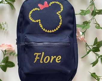 Minnie&#39;s head children&#39;s backpack - Kindergarten backpack - Personalized backpack - Children&#39;s backpack - First name backpack - School bag