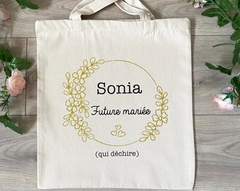 Personalized bag Future bride - Future bride tote bag - Bride bag - Wedding tote bag - Wedding gift - Future bride fabric bag