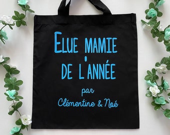 Personalisierte Baumwolltasche „Oma des Jahres“ – Baumwolltasche für Oma – Personalisierte Oma-Tasche – Personalisiertes Geschenk für Oma – Oma-Tasche